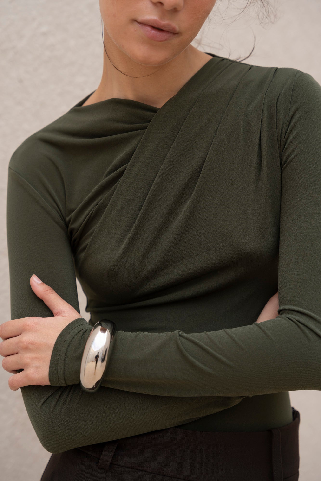 DRAPED BODYSUIT